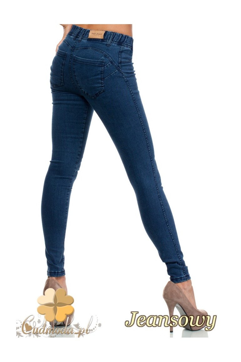 CM1823 Jeansy damskie rurki z Push Up'em - niebieskie