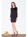 Elegancka sukienka mini z zamszu - czarna