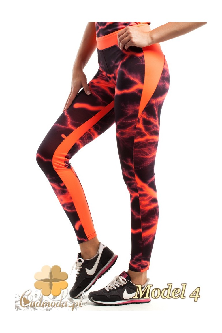 CM2189 Wyjątkowe sportowe legginsy modny wzór