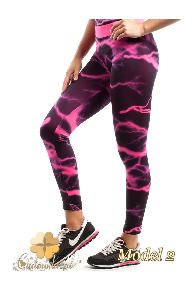 CM2428 Wyjątkowe legginsy fitness we wzór