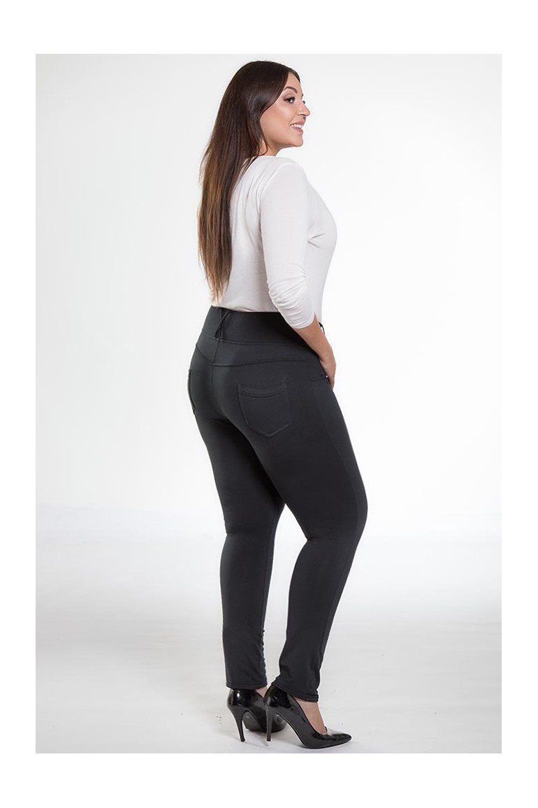 CM1909  Legginsy zimowe z ociepleniem i wysokim stanem - czarne