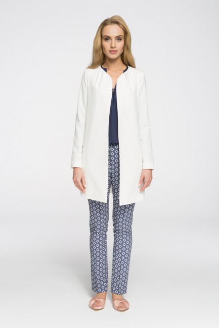 Długi niezapinany żakiet - ecru