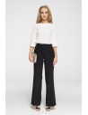 Eleganckie spodnie damskie w kant - czarne