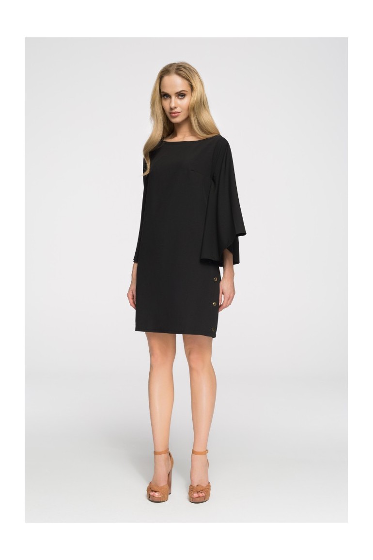 CM2693 Sukienka nietoperz oversize - czarna