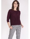 Ażurowy modelujący sweter - bordowy