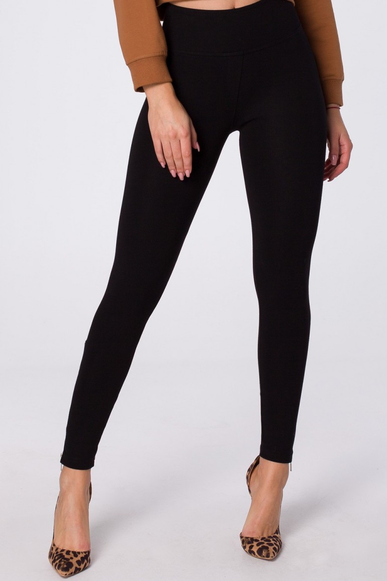 CM4868 Eleganckie legginsy z ozdobnymi zamkami