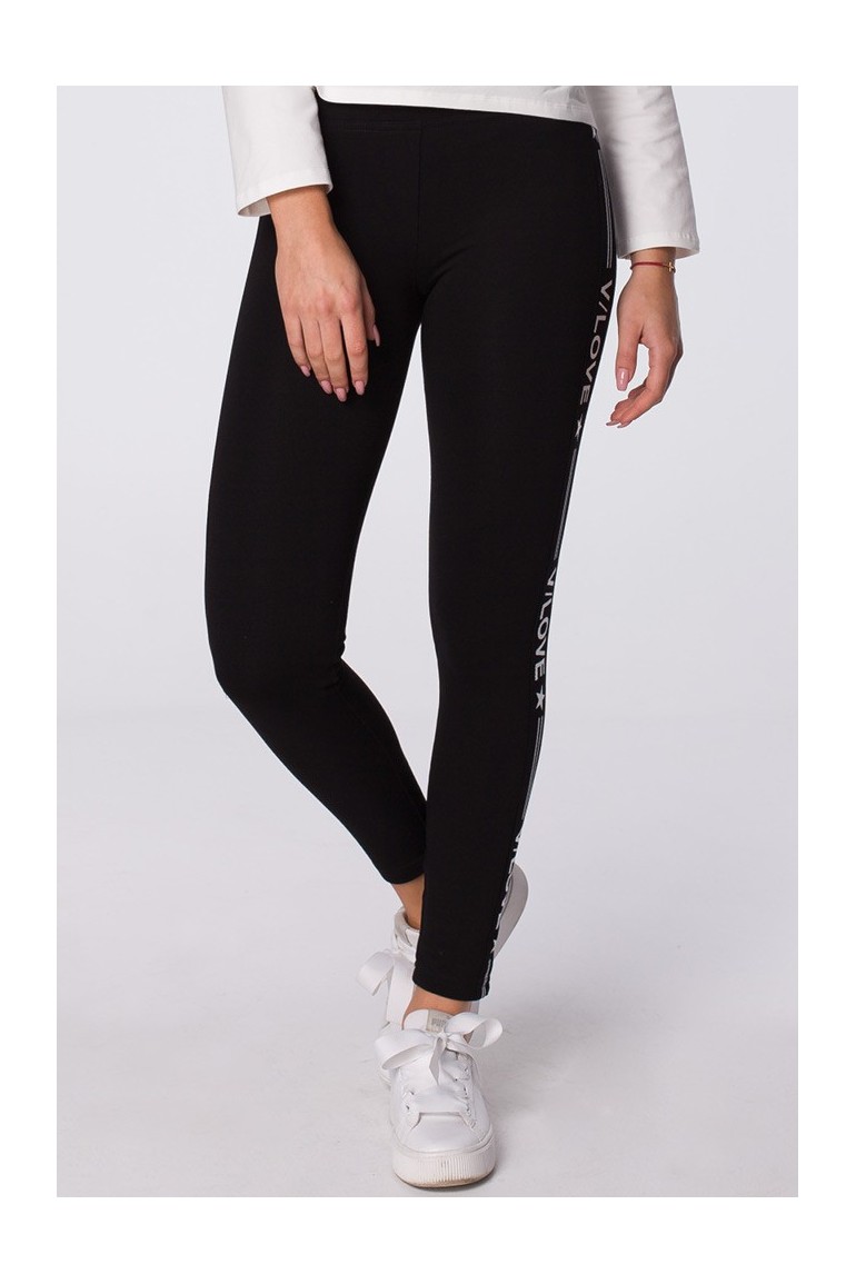 CM4869 Sportowe legginsy z nadrukiem na zewnętrznej stronie nogawek