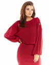 Sweter z rękawami kimono - bordowy