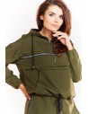 Luźna bluza z kapturem - khaki