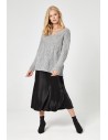 Sweter z trójwymiarowym splotem - szary