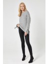 Sweter z wiązanymi rękawami - szary