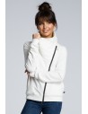 Bluza z ukośnym zamkiem - ecru OUTLET
