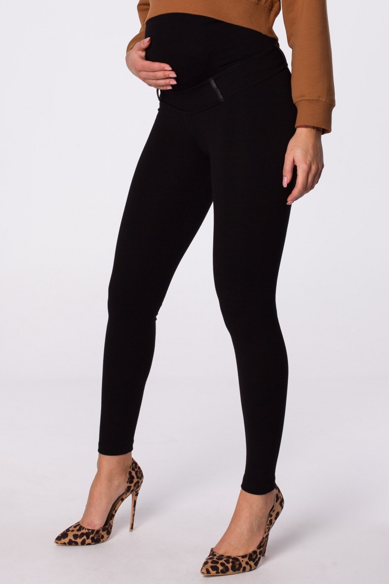 CM5040 Eleganckie legginsy ciążowe z zamkami