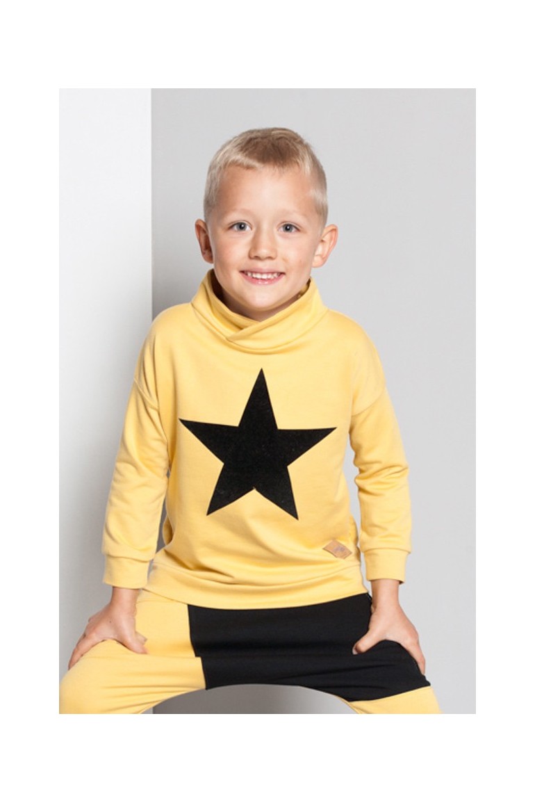 CM5076 Dresowa bluza dziecięca z podwójną stójką - miodowa
