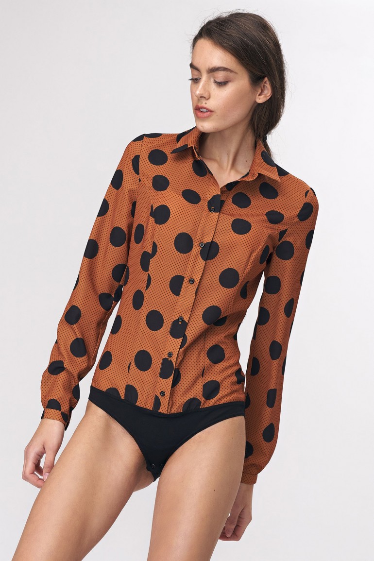 CM5104 Bluzka koszulowa body - grochy