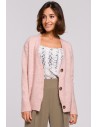 Kardigan zapinany na guziki - różowy