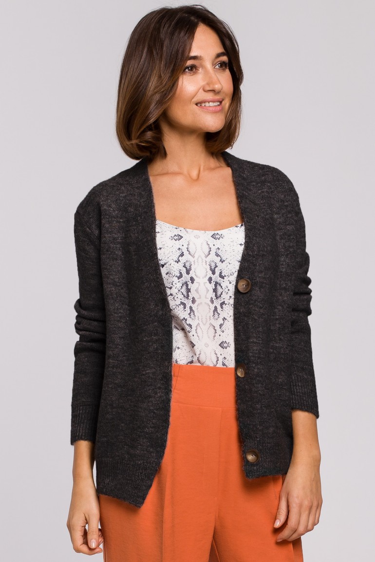 CM5180 Kardigan zapinany na guziki - grafitowy