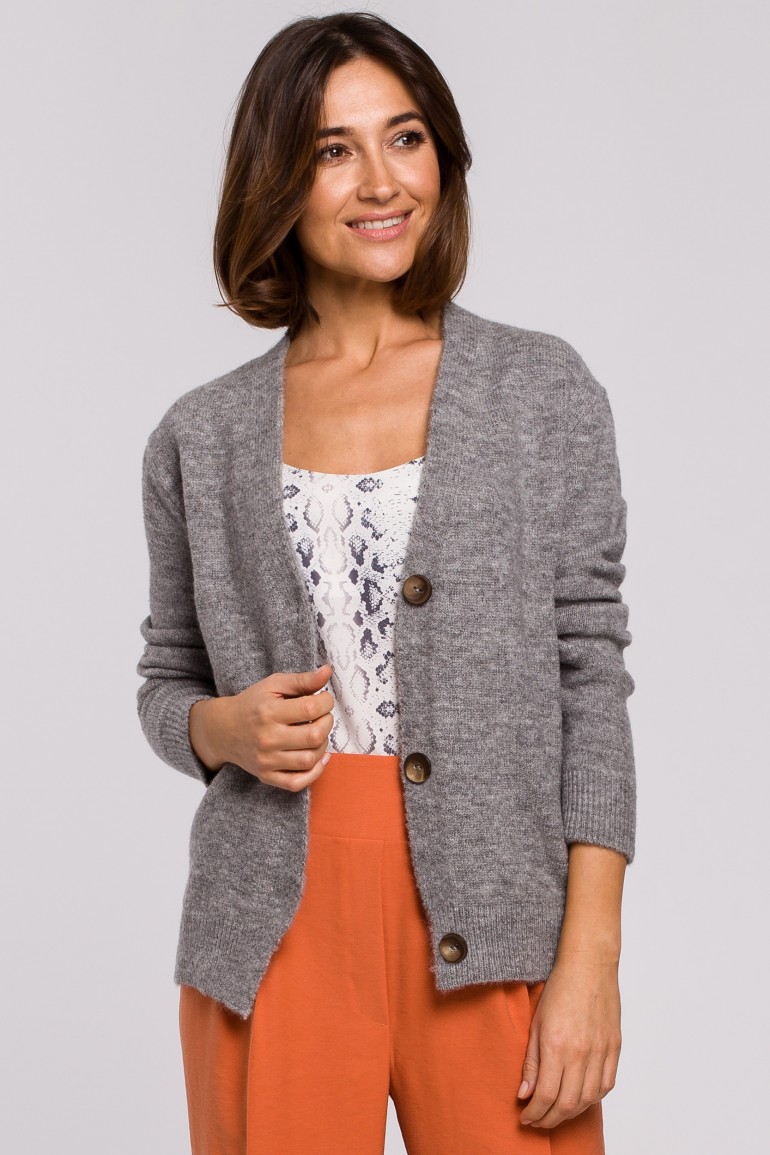 CM5180 Kardigan zapinany na guziki - szary