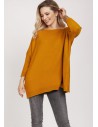 Bluza oversize z rękawem 3/4 - szafranowa