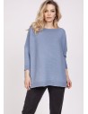 Bluza oversize z rękawem 3/4 - błękitna