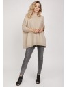 Bluza oversize z rękawem 3/4 - beżowa