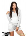 Bluza damska z kapturem w sportowym stylu - szara OUTLET