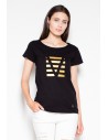 Bawełniany t-shirt z oryginalnym nadrukiem - czarny