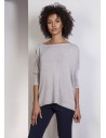 Elegancki sweter oversize - szary