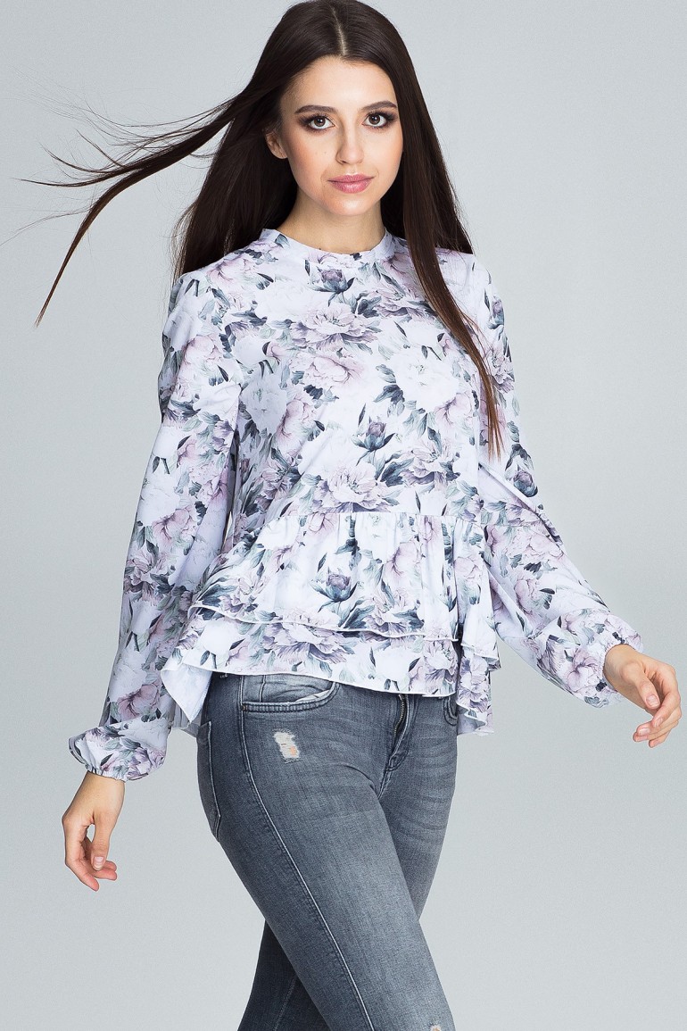 CM3660 Luźna bluzka w kwiaty - wzór 70