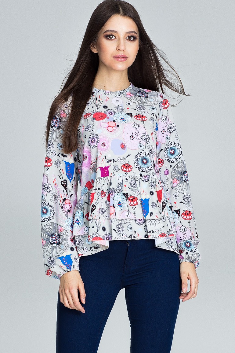 CM3660 Luźna bluzka w kwiaty - wzór 73