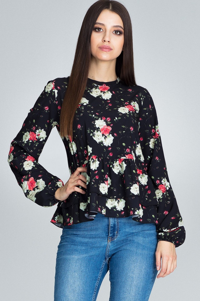 CM3660 Luźna bluzka w kwiaty - wzór 75