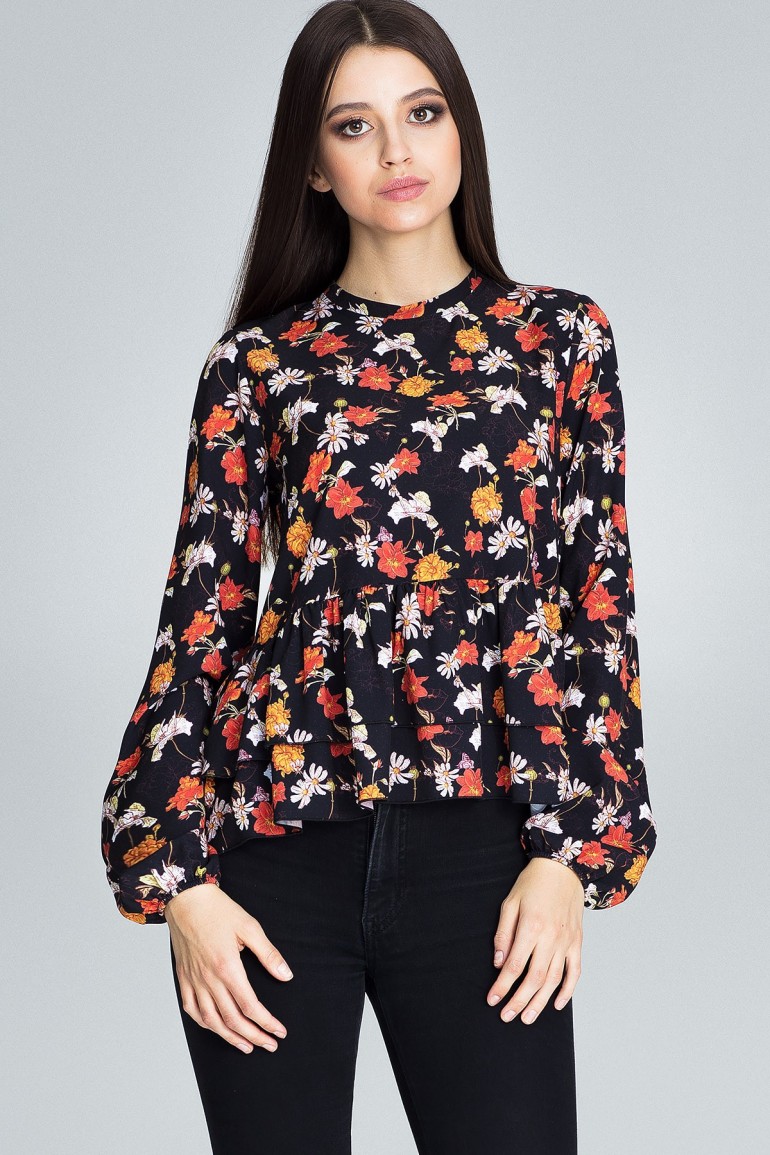 CM3660 Luźna bluzka w kwiaty - wzór 82