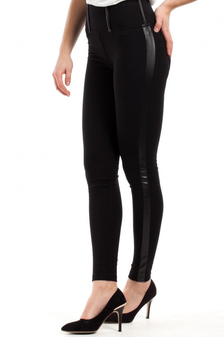 CM2244 Niezwykle eleganckie dopasowane legginsy - czarne