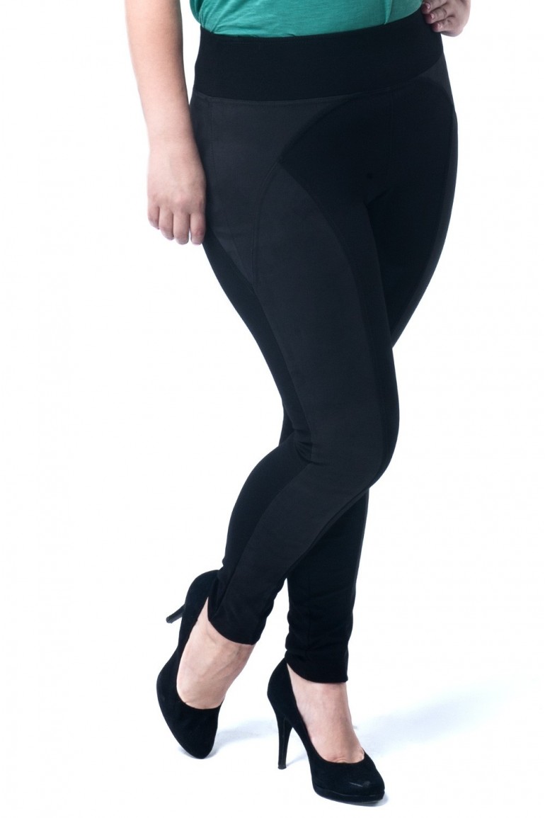 CM1902 Zamszowe legginsy damskie - czarne