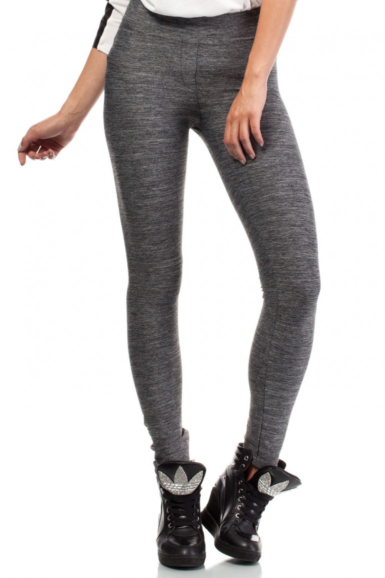 CM1839 Gładkie legginsy - szary-melanż
