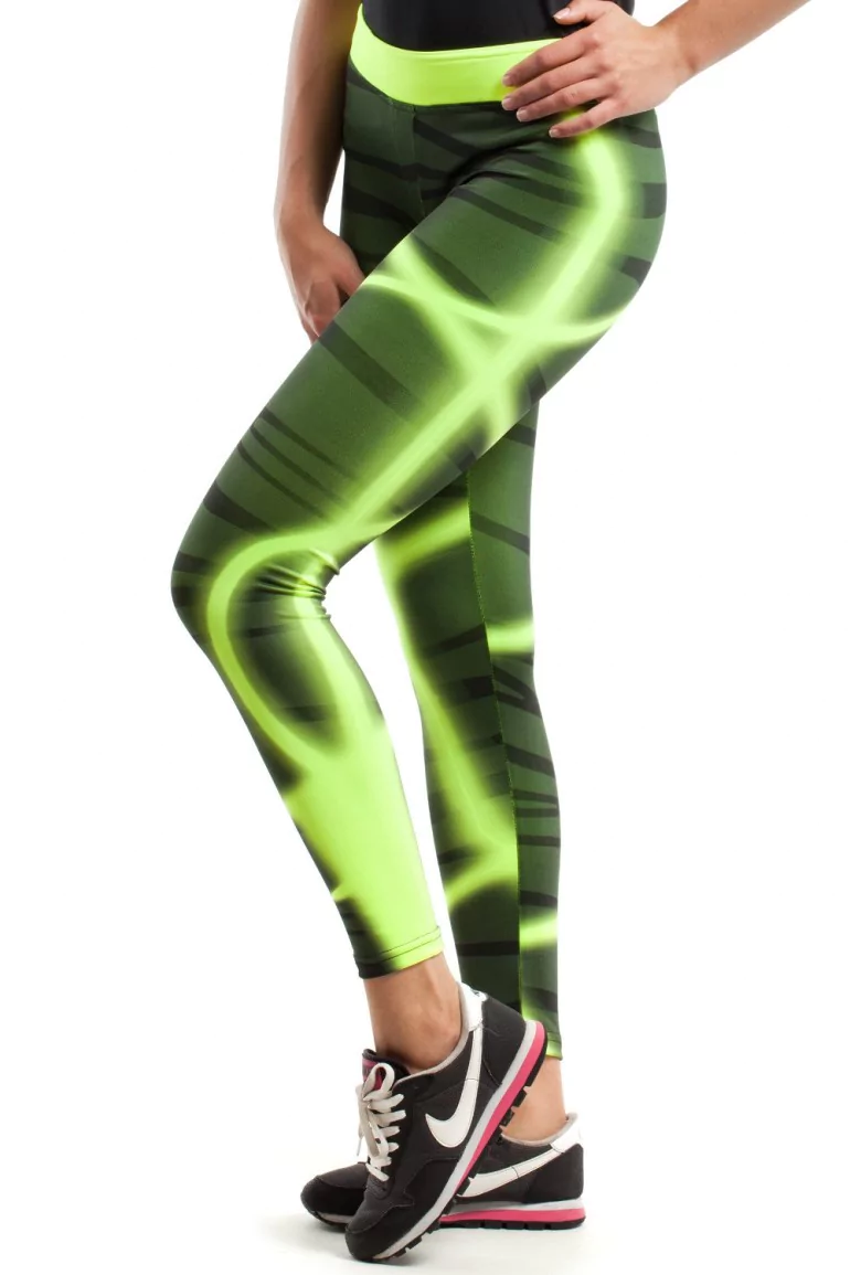 CM1834 Modne neonowe legginsy sportowe - model 1