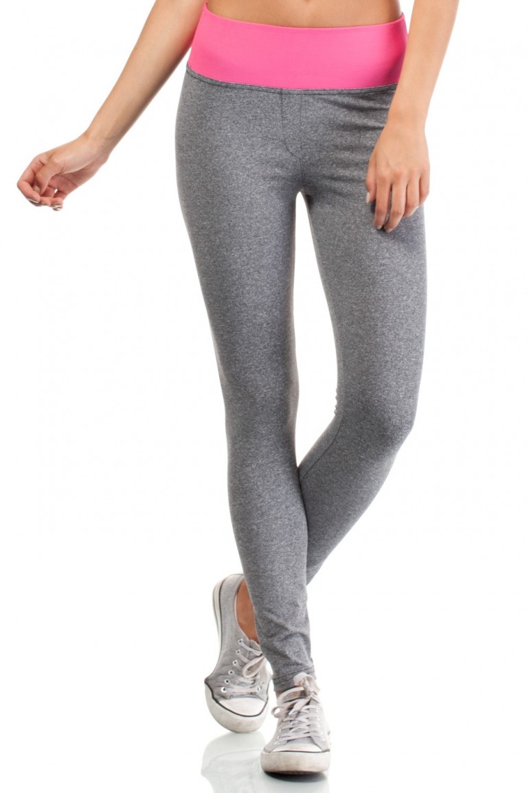 CM1829 Gładkie dopasowane legginsy - różowe