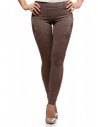 Legginsy ze wstawką z zamszu i zameczkami - cappuccino