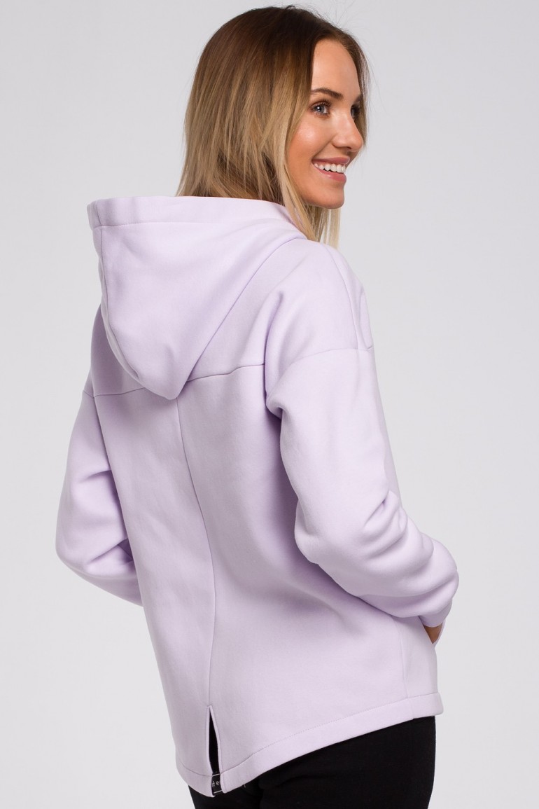 CM5498 Bluza z kapturem zasuwana na zamek - liliowa