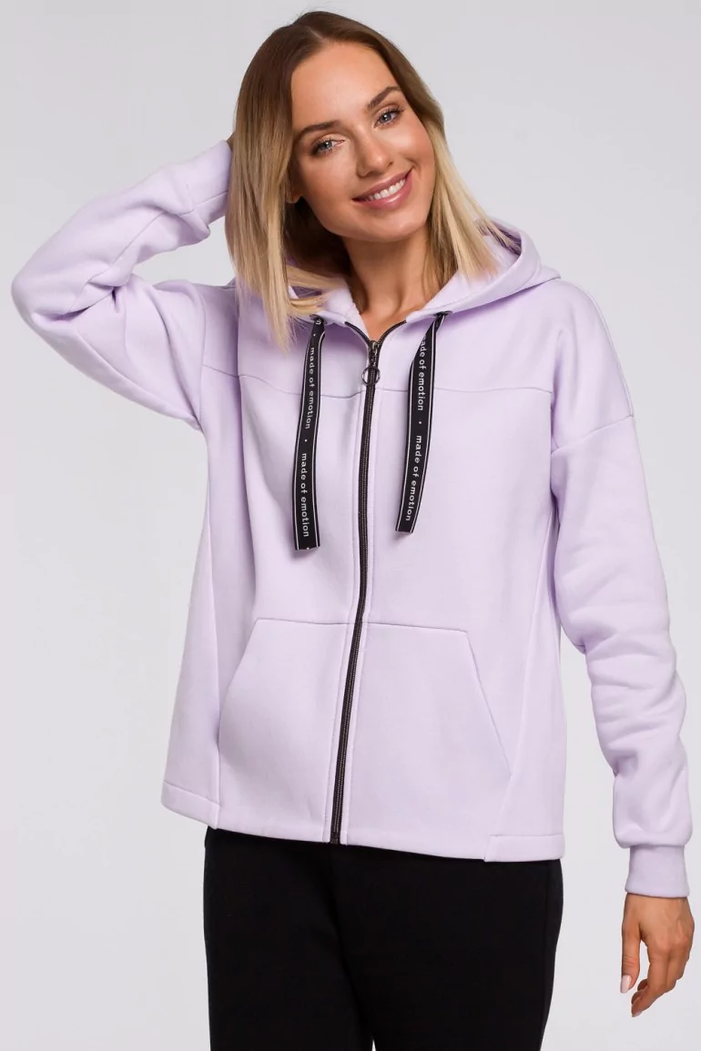 CM5498 Bluza z kapturem zasuwana na zamek - liliowa