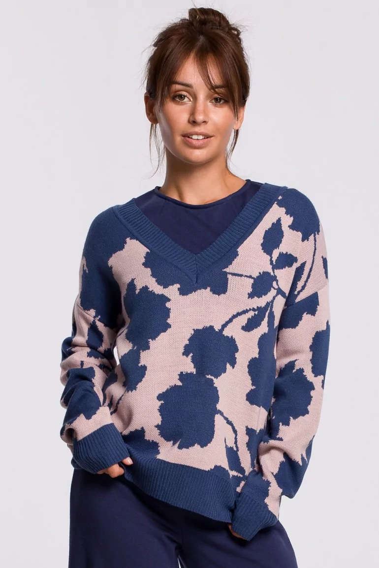 CM5534 Sweter w kwiaty - model 2