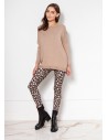 Sweter oversize z wiskozy - beżowy