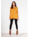 Sweter oversize z wiskozy - musztardowy