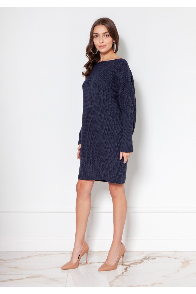 CM5548 Tunika oversize typu hiszpanka - granatowa