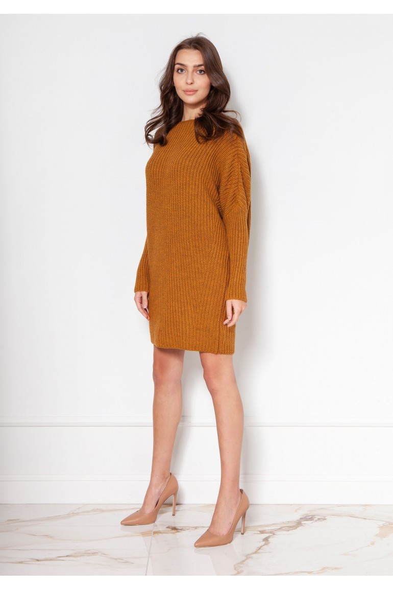 CM5548 Tunika oversize typu hiszpanka - musztardowa