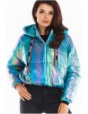 Pikowana kurtka oversize - niebieska