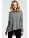 Ponczo oversize z golfem - szare