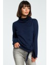 Stylowa bluza z wiązaniem - granatowy