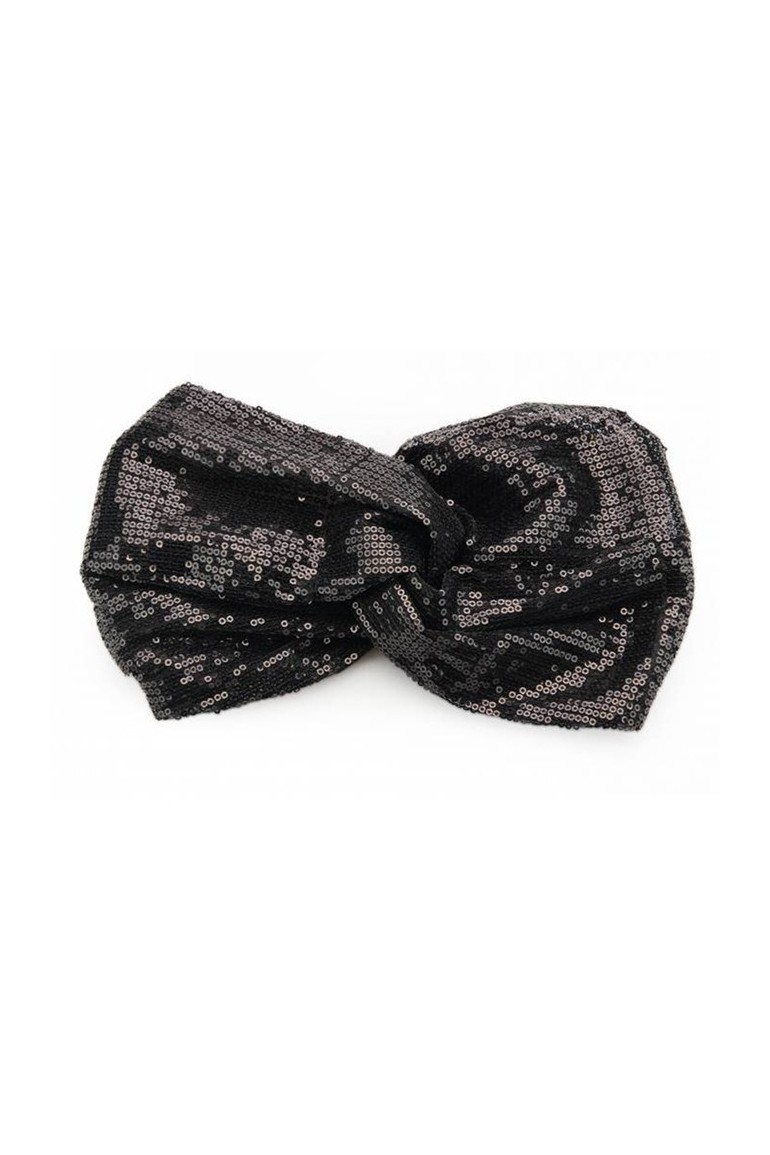 CM5752 Opaska bandana na głowę - czarna-cekiny