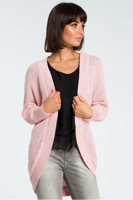 Lekki kardigan z długim rękawem - różowy CM3829 Lekki kardigan z...
